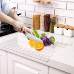 Cutting Board with Counter Lip Anti-Slip Shatter Resistant Easy Clean Perfect for Cutting Bread Meat and Veggies Kitchen Decor - Image 7