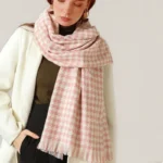 New Autumn Winter Warm Luxury Houndstooth Scarves Women Thermal Shawls Tassel Scarves Warm Knitted Scarves For Women - Image 4