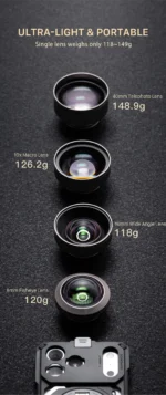 TILTA Khronos  Fisheye Lens 16mm Wide Angle Lens Micro 10x Macro Lens Telephoto Lens Camera Lens T-Mount Lenses for iPhone - Image 19