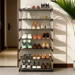 7-Story Metal Shoe Rack, Stainless Steel Frame Shoe Rack, Space Saving, Suitable For Entrance Cabinets, Bedrooms, Dormitories - Image 6