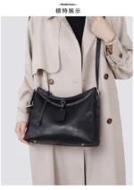 Tote Bag Full-Grain Vegetable-Tanned Leather Large Capacity Shoulder Crossbody Bag Elegant Work commute Stylish - Image 13