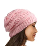 Women's Hats for Autumn&Winter-Comfortable Stylish Versatile Warm-Keeping Hairstyle-Protecting Knitted Satin Woolen Hats - Image 25