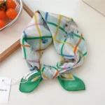 55cm Flower Floral Print Square Scarf Neckerchief Fashion Scarves Kerchief Bandanas Headscarf Hair Ribbon Accessories for Women - Image 35