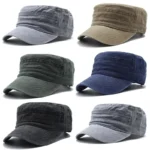 Hat Men Fishing Retro Do Old Wash Jeans Big Head Bib Flat Top Hat Outdoor Casual Tie-In Female Cap Trend European And N Style - Image 3