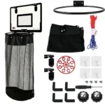 Laundry Basket with Basketball Hoop And Zipper Bottom Breathable Mesh Storage Bag Hanging Organizer for Dirty Clothes - Image 9