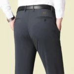 Men's autumn/winter fashionable business casual pants, elastic slim fit warm and plush suit pants, work clothes - Image 9
