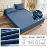 90/120/150/180x200 Fitted Bed Sheet With Elastic Band Solid Color Mattress Covers Protector Single Double King Beds 100% Polyest - Image 24