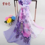 New Peony Flower Women's Printed Chiffon Long Scarves Wholesale Yiwu Autumn and Winter Scarves Small Scarves - Image 30