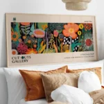 Colorful Flowers Wall Art Abstract Print,Japanese Wall Art,Inspired By Yayoi Kusama Japandi Wall Art,Exhibition Poster Unframed