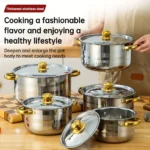 5pcs cookware set   of stainless steel pots,,  stainless steel cooking pot,  suitable for induction cookers and gas stoves， - Image 7