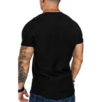 Men's Sports T-shirt Slim Fit O-neck Short Sleeve Muscle Fitness Casual Hip Hop Top Summer Fashion Basic Solid Crew T-shirt - Image 2