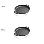 Round Cast Iron Frying Pan Double Handle Grill Pancake Pizza Pan Multipurpose Cooking Pan for BBQ Camping Kitchen Supplies - Image 6