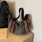 Crossbody Bags Tribal Style Shoulder Bag, Foldable Crossbody Striped Pattern, Flag Theme Hand Washable Edge Painted Lining - Image 29
