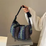 Crossbody Bags Tribal Style Shoulder Bag, Foldable Crossbody Striped Pattern, Flag Theme Hand Washable Edge Painted Lining - Image 21