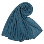 Women Big Size Cotton Jersey Hijabs Scarf Islamic Turban Shawls Trendy Muslim Hijab Solid Plain Cotton Scarves Headscarf - Image 43