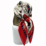 90*90cm Square Silk Scarves Women Hijab Shawls Fashion Print Kerchief Femme Head Scarf Foulard Bandana Beach Pareo - Image 8