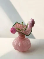 Glass Vase Pumpkin Shape Wave Retro European Hand-made Floral Arrangement Accessories Terrarium Flower Vases - Image 7