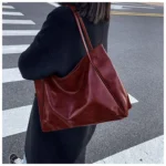 Tote Women's Bag Korean Style Large Capacity Soft Leather Shoulder Bag Retro Casual Hand-held Bucket Bag 2025 Одноплечевая сумка - Image 25