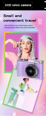 Digital Camera 4K HD Kid Camera 48MP Autofocus Vlogging Camera 2.4 inch Retro Fashion Portable Video Camcorder for Beginners - Image 18