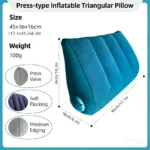 Triangular Travel Pillow Inflatable Office Neck Lumbar Support Pillow Thickened Flocking Leg Rest Pillow for Air Travel - Image 12