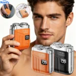 Electric Shaver for Men Dual Floating Blades LED Digital Display Rechargeable Mini Travel Razor Waterproof Compact Beard Trimmer