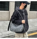 Outdoor Portable Crossbody Bags for Men and Women Commuter Waterproof Youth Shoulder Bag Solid Color Lightweight Female Tote - Image 18