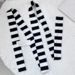 Women antumn Stripe Pattern Scarf Thin Neckerchief Y2k Style Thin long Cotton Scarves Punk Decorative Scarf Clothing accessories - Image 4