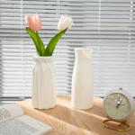 Nordic Vases Pure White Plastic Vases Imitation Ceramic Flower Vases Desktop Flowerpot Wedding Decor Home Ornament - Image 4