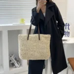 Women Handbag Summer Beach Bag Rattan Woven Handmade Knitted Straw Large Capacity Totes Leather Women Shoulder Bag Bohemia New - Image 5