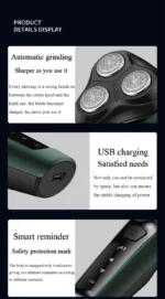 Electric Shavers for Men Waterproof Electric Trimmer Razor Wet &amp Dry Use Rechargeable Battery Rotary Shavers Machine Shaving - Image 25
