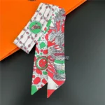 Fashion Women Hair Scarf 2024 New Brand Design Luxury Silk Scarf Fashion Print Headband Skinny Bag Scarves Neckerchief - Image 26