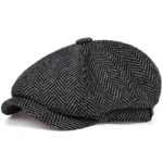 Retro Newsboy Caps Men British Painters Hats Autumn Winter Berets Herringbone Flat Cap Hip Hop Berets - Image 2