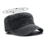 Hat Men Fishing Retro Do Old Wash Jeans Big Head Bib Flat Top Hat Outdoor Casual Tie-In Female Cap Trend European And N Style - Image 2