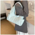 2024 New Women's Tote Bags Trendy Versatile Commuting Large Capacity One Shoulder Bag Summer Casual Solid Color Female Handbags - Image 30