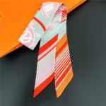 Fashion Women Hair Scarf 2024 New Brand Design Luxury Silk Scarf Fashion Print Headband Skinny Bag Scarves Neckerchief - Image 20