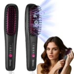 Hair Straightening Brush Portable Home Negative Ion Straightener with Multi-Heat Settings 3-Temp Ceramic Damage-Free Styling - Image 3