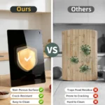 Kitchen cutting board, 15.3 * 11.8 inch transparent black cutting board with hanging holes, non slip cutting board for cooking, - Image 4