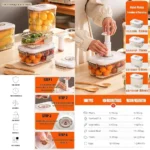 Food Vacuum Storage Box Airtight Container - Reusable Kitchen Storage Box with Drain Net and Vacuum Pump To Keep Food Fresh - Image 6