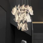 Led Modern Chandelier Living Room Decorative Lighting Duplex Rotary Staircase Chandelier Irregular Acrylic Restaurant Chandelier - Image 5