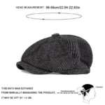 Retro Newsboy Caps Men British Painters Hats Spring Autumn Berets Stripe Style Flat Cap Hip Hop Berets - Image 2