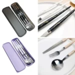 Kitchen Accessories Reusable With Box Tableware Portable Stainless Steel Spoon Fork Chopsticks Set Dinnerware Cutlery Set - Image 12
