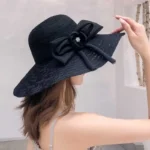 Hats for women in summer, beach hats, seaside outings, face covering, sun protection, large brim sun hats, foldable sun hats - Image 4