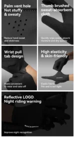 ROCKBROS Spring Summer Cycling Gloves Lightweight Breathable Full Finger Gloves Shock Absorption SBR Pad Anti-slip Sports Gloves - Image 23