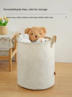 Foldable Fabric Laundry Basket Home Use Dirty Clothes Hamper Toy Storage Basket Wash Tub Bedroom Utility Storage Basket - Image 4