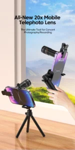 20x Mobile Phone External Telephoto Lens Kit Portable Design With Lens Clip HD External Zoom Camera Lens For Concert Shooting ﻿ - Image 13