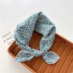 Floral Polka Dot Square Scarf Cotton Scarves Headband Headscarf Decoration Women Flower Kerchief Neckerchief Head Wrap Bandanas - Image 28