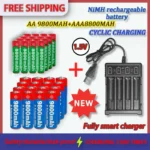 NEW 1.5V AA9800mAh+AAA8800mAh+USBcharger 1.5V, Rechargeable Nickel Hydrogen Battery, Used for Electronic Toys,  Camera Batteries