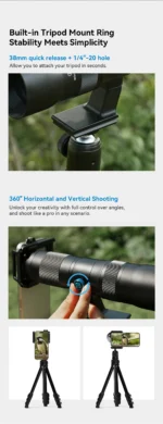 APEXEL Zoom Lens 20x-60x Telephoto Telescope Lenses Universal High Power Tele for Bird-watching Camping iPhone Android Phones - Image 15
