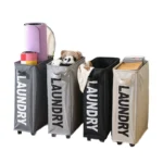 Laundry Basket With Wheels Large Capacity Yoga Mat Storage Basket Multifunctional Foldable Waterproof Dirty Clothes Storage Bag - Image 18