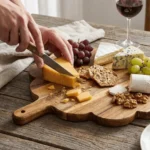 Scalloped Edge Wood Cutting Board Rustic Natural Chopping Board Intricate Handle Thickened Service Tray Cutting Meat - Image 17